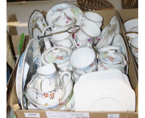 Shaw &amp; Coggins Superior part tea service&nbsp;decorated in light blue and floral patterns, a Noritake Majestic part tea s