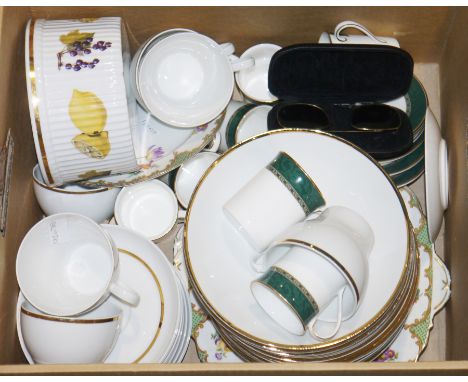 Small collection of St Michael Pemberton cups and saucers, a Royal Worcester Evesham pattern souffle bowl, a Thomas Germany p