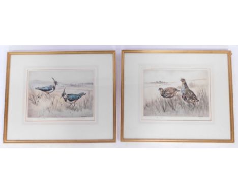 Henry Wilkinson (20thC School). Two limited edition bird sketches, touched up with watercolour, limited edition number 16/120
