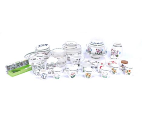 An extensive set of Portmeirion Botanic Garden pattern dinner wares, comprising tureen and cover, butter dish lid, vase, two 