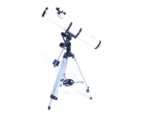 A Meade Digital electronic auto loading telescope, on aluminium tripod.