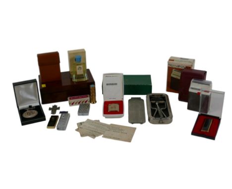 A group of collectables, including a vintage Rolls razor, a Remington GT shaver, a Yardley lipstick in the shade 'Gay Crimson