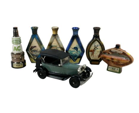 A group of late 1970's ceramic novelty bottles of Beam's Kentucky straight bourbon whiskey, one modelled on a 1929 Ford Model