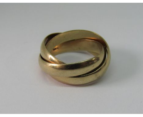 9ct 'Russian' wedding ring, size K, 5g 