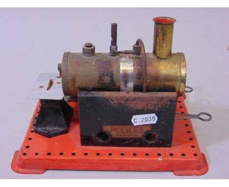Mamod model steam engine with rotary saw, unboxed 