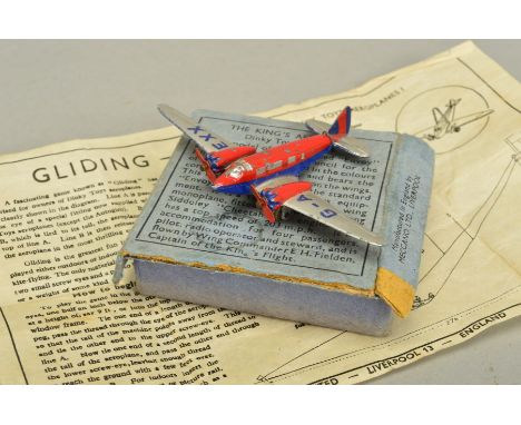 A BOXED DINKY TOYS THE KING'S AEROPLANE, No.62k, Airspeed 'Envoy' red and blue fuselage and engines, silver wings and tail, '