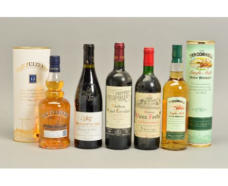 A COLLECTION OF WHISKY AND WINE, comprising a bottle of Old Pulteney Single Malt Scotch Whisky, aged 12 years, 40% vol, 70cl,