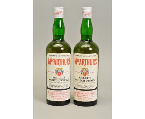 RARE OLD SCOTCH WHISKY, comprising two bottles of MacArthur's Select Scotch Whisky, 70% proof, 26 2/3 fl.oz, probably 1970's 