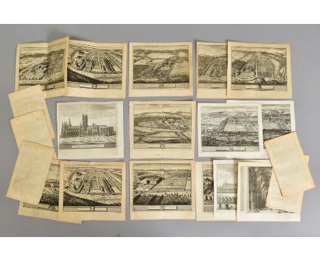PIETER VAN DER AA, a collection of twenty 18th Century monochrome engravings of country houses and grounds, all unmounted and