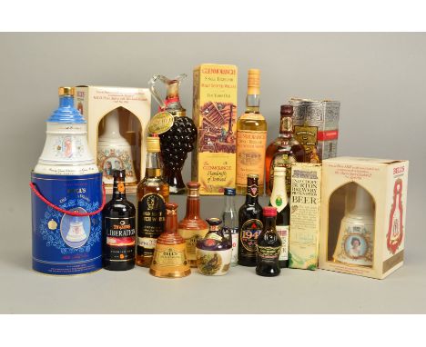A COLLECTION OF WHISKY, BEER AND SPIRITS, including a bottle of Glenmorangie Single Highland Malt Scotch Whisky, 40% vol, 70c