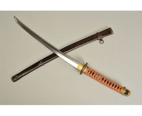 A WWII ERA IMPERIAL JAPANESE FORCES NAVAL OFFICERS SHORT SWORD, (type 97 KAI-GUNTO), c.1937-1945, blade length approximately 