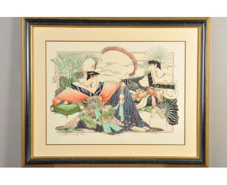 GRAHAM ILLINGWORTH (BRITISH 1953), 'The Compromise Reached, The Reality Obtained', an artist proof of two figures wearing Jap