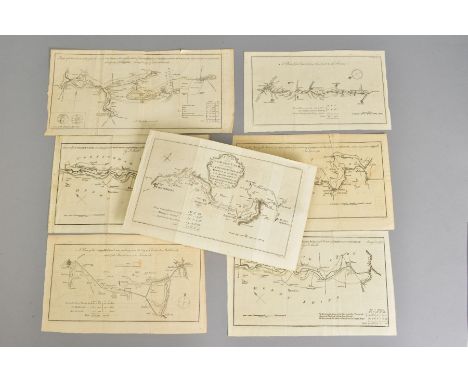 SEVEN LATE 18TH CENTURY CANAL PLANS OF MIDLANDS INTEREST, including '...From Chesterfield in the County of Derby, to the Rive