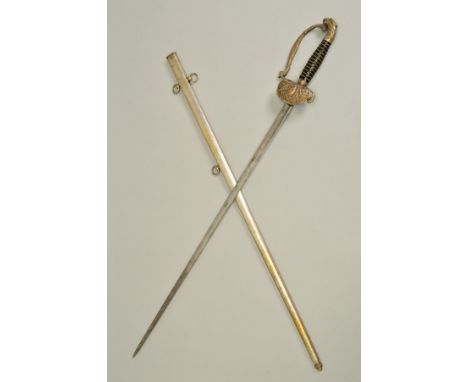 A BELIEVED US MILITARY OFFICERS SWORD, from the American Civil War period, 1860 pattern, there are no apparent makers marks, 