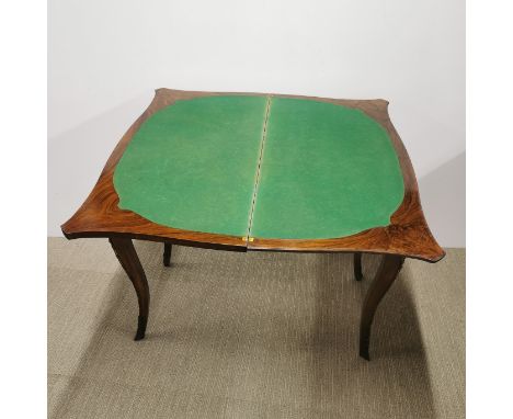 A Victorian burr walnut veneered card table with ormolu mounted decoration, stamped 'J. Ridge Maker 91 Church St Croydon' 93 