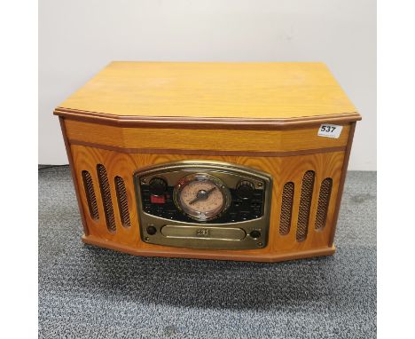 A vintage style record player.