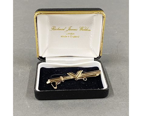 A vintage 9ct gold tie clip, approx. 5gr.&nbsp;