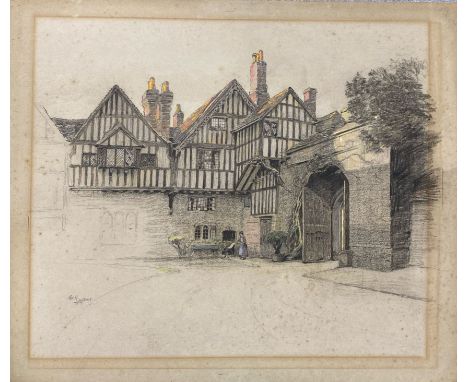 An unframed pencil sketch by Cecil Aldin, size 42 x 48cm.