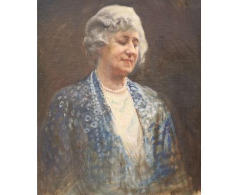   Percy Beer, oil on canvas laid on board, Portrait of Mrs M. Hall, 1935, 60 x 50cm