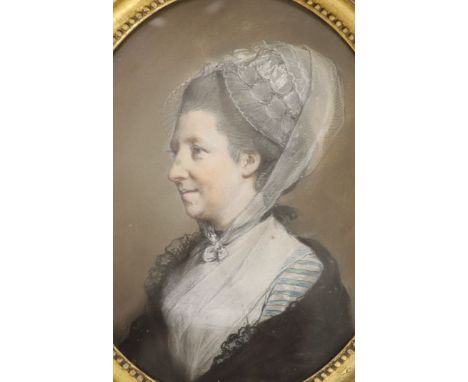   19th century English School, pastel on paper, Portrait of a lady, 23 x 19cmProvenance: Maureen Guinness, Marchioness of Duf