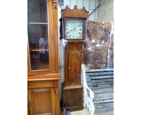   An early 19th century oak eight day longcase clock, marked Cousens Langport, height 194cm