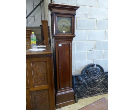   A late 18th / early 19th century oak 30 hour longcase clock, height 194cm