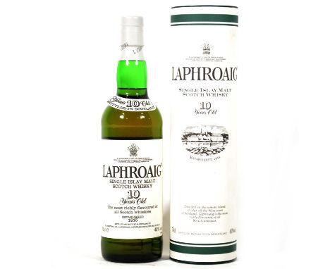 Laphroaig, 10 year old, single Islay malt Scotch whisky, 1990s bottling, 70cl, 40% vol, in tube.Condition report:Seal is inta