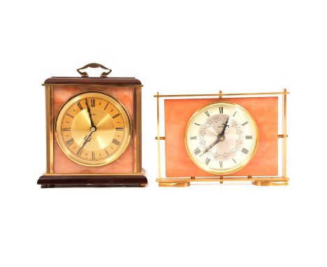 Two mantel clocks, modern barometer, and two reproduction prints (rolled) published by the Tate.