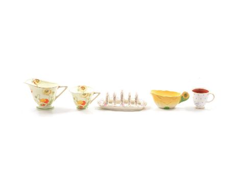 Royal Doulton 'Poppy' pattern Art Deco tea service, and other wares including Carlton Ware, Susie Cooper, a Royal Doulton Nur