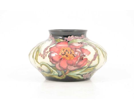 Kerry Goodwin for Moorcroft - a Limited edition squat vase in the Woodstock design, 12cm, Number 64/300, signed by Kerry 2002