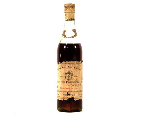 Augier Freres &amp; Co, Very Rich Old Cognac, lacking vintage label, volume not stated, 70 proof.