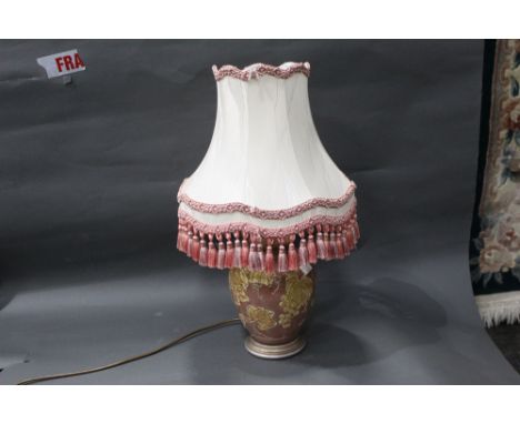 Decorative table lamp and shade, height 68 cm 