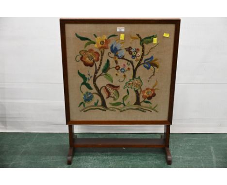 Tapestry fire screen/occasional table 