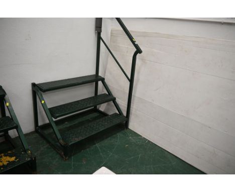Pair of caravan steps with handrail, height to top step 57 cm