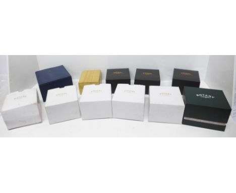 A collection of wristwatch boxes, nine Rotary and two Avia 
