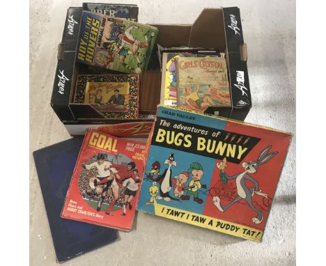 To include 1958 Chad Valley 'Adventures of Bugs Bunny Game', wooden jigsaw, wooden draughts set, and Brer Rabbit books. 