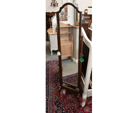 An old mahogany framed cheval mirror - a/f