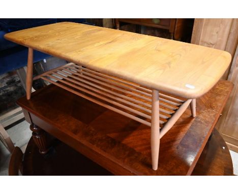 Ercol rectangular coffee table with under-tier, 103cm x 75cm x 46cm h