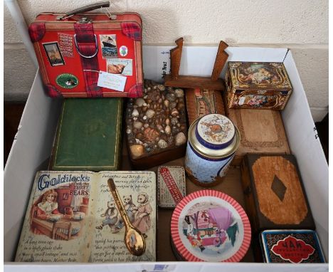 A small selection of Oriental and other trinket boxes, tins etc (box)