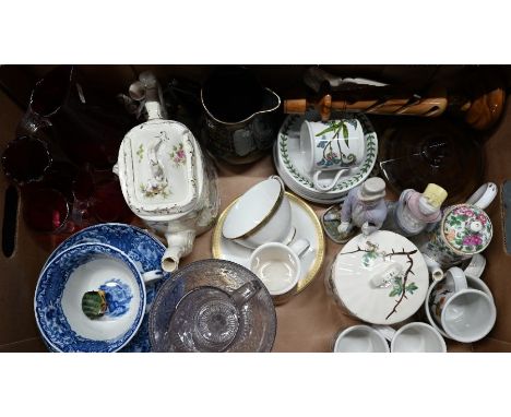 1897 Diamond Jubilee commemorative jug, 1887 Jubilee glass milk jug and stemmed sugar basin to/w various later decorative cer