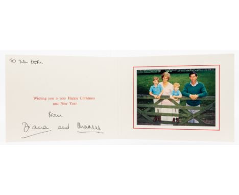 Charles III (b.1948) then HRH Prince of Wales and Diana, Princess of Wales (1961-1997); an auto-pen signed Christmas card {19