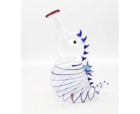 Massimo Lunardon- A glass seahorse wine decanter. Limited edition of 99, this item being number 78 and signed Massimo Lunardo