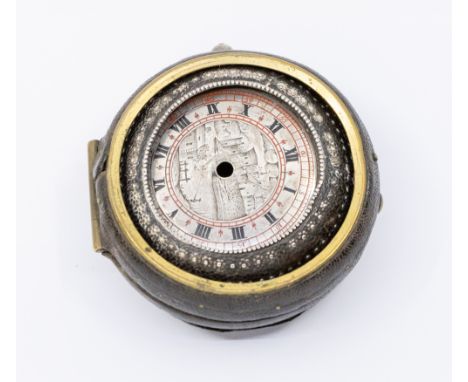 A 17th Century pocket watch triple pair case, circa 1650's, comprising a white metal pierced case with floral and foliate dec
