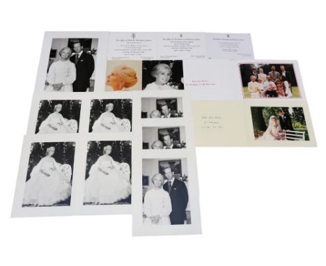 HRH The Duke and Duchess of Kent: a collection black and white portrait studies of the Duchess, two blank Christmas cards, Ho