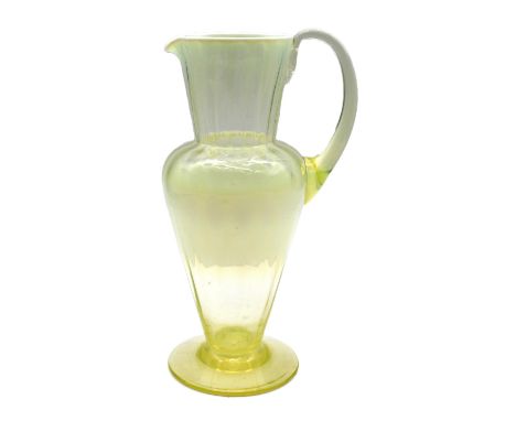 Whitefriars Glass straw opal pale milky yellow opalescent glass vase developed by Harry Powell 1877-79 height approx 20.5cm. 