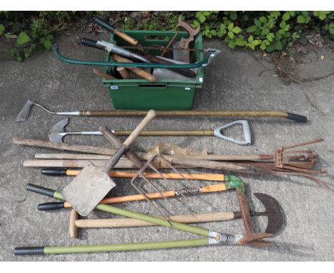 A collection of assorted garden tools &amp; hand tools