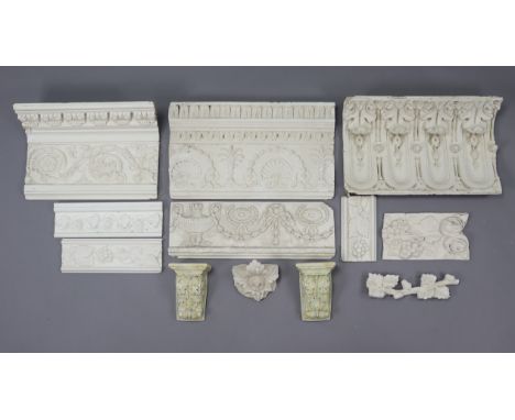 A collection of reproduction plaster casts of architectural friezes.