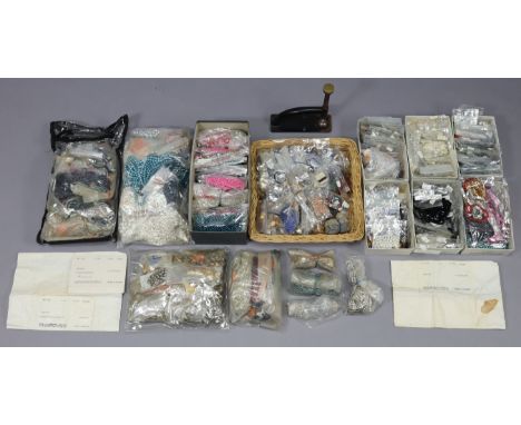 A large collection of vintage glass beads by Swarovski, &amp; others.