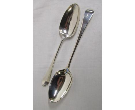 1798 silver serving spoon engraved with K and one other marks indistinguishable engraved DWM to rear total weight 3.51ozt