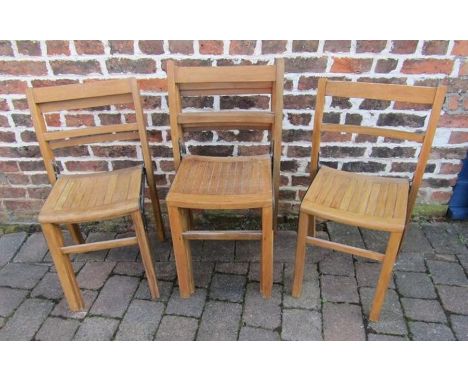 7 light wood children's school stacking chairs&nbsp;